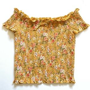 American Eagle smocked off the shoulder top